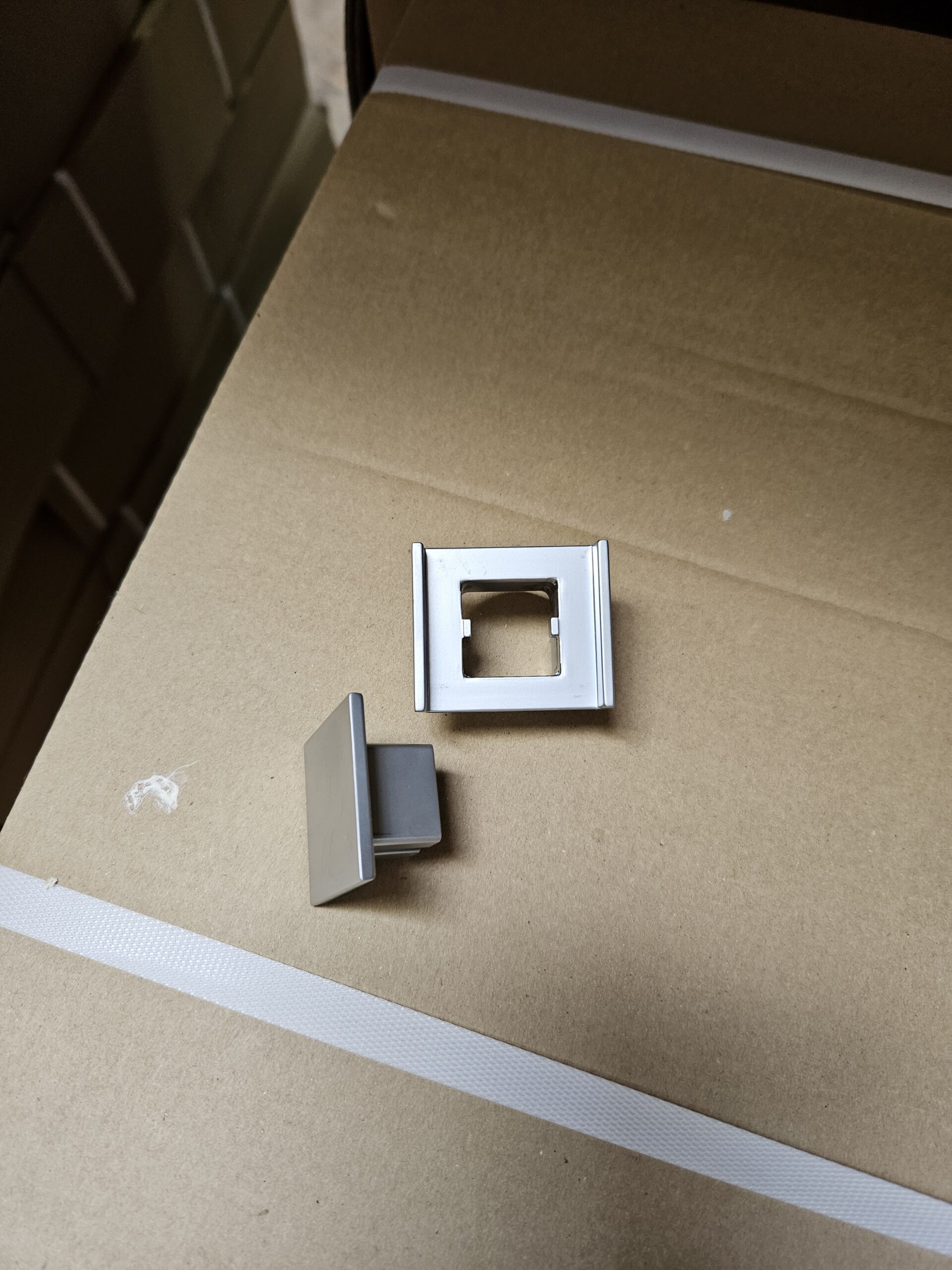 Schubladenknopf Konfurn silber eckig – Bild 2